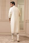 Shop_Tarun Tahiliani_White Kurta Raw Silk Embroidered Mirror Work Set _at_Aza_Fashions