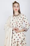 Nikasha_White Cotton Silk Round Printed Kurta And Lehenga Set _Online_at_Aza_Fashions