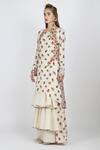 Nikasha_White Cotton Printed Tunic And Tiered Skirt_Online_at_Aza_Fashions
