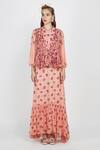 Buy_Nikasha_Pink Printed Maxi Dress With Jacket_at_Aza_Fashions