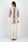 Shop_Nikasha_White Cotton Round Printed Tunic And Pant Set _at_Aza_Fashions