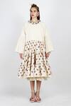 Buy_Nikasha_White Round Printed Tiered Dress For Women_at_Aza_Fashions