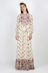 Buy_Nikasha_White Round Printed Floral Dress For Women_at_Aza_Fashions
