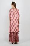 Shop_Nikasha_Pink Cotton Silk Round Printed Kurta And Gharara Set _at_Aza_Fashions