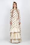 Buy_Nikasha_White Cotton Printed Tunic And Tiered Skirt_at_Aza_Fashions