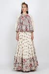 Buy_Nikasha_White Printed Peasant Top And Skirt Set_at_Aza_Fashions