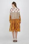Shop_Nikasha_Yellow Georgette Printed Tiered Dress_at_Aza_Fashions