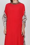 Buy_Nikasha_Red Kaftan Kurta With Asymmetric Skirt_Online_at_Aza_Fashions