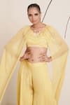 Buy_Merge Design_Yellow Net Embroidered Top Flared Pant Set_Online_at_Aza_Fashions
