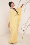 Merge Design Yellow Chiffon, Lining Crepe Mirror Work, Pearls, Sequin, Embroidered Kaftan Online at Aza Fashions Merge Design_Yellow Chiffon, Lining Crepe Mirror Work, Pearls, Sequin, Embroidered Kaftan _Online_at_Aza_Fashions