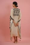 Shop_Tuli_Ivory Muslin Geometric Round Print Kaftan_at_Aza_Fashions