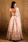Shop_Shloka Sudhakar_Pink Raw Silk, Net Round Embroidered Lehenga Set _at_Aza_Fashions