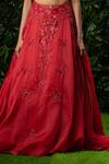 Shop_Mirroir_Red Organza And Net High Embellished Lehenga Set _Online_at_Aza_Fashions