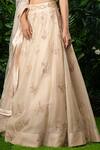 Buy_Mirroir_Beige Organza Sweetheart Neck Embellished Lehenga Set _Online_at_Aza_Fashions