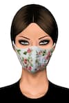 Shop_Gaya_White Embroidered Face Mask Single Pc_at_Aza_Fashions