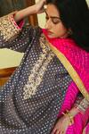Heena Kochhar_Grey Milfat Chanderi Kurta Gharara Set_Online_at_Aza_Fashions