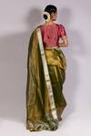 Shop_Mimamsaa_Green Woven Tissue Saree_at_Aza_Fashions