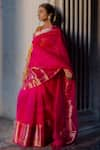 Buy_Mimamsaa_Pink Organza Silk Woven Ashalata Saree  _Online_at_Aza_Fashions