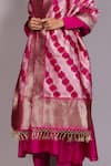 Shop_Mimamsaa_Pink Hand Painted Mooga Silk Dupatta_at_Aza_Fashions