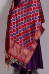 Shop_Mimamsaa_Purple Hand Painted Mooga Silk Dupatta_at_Aza_Fashions