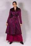 Buy_Mimamsaa_Green Handwoven Satin Silk Striped Jacket_Online_at_Aza_Fashions