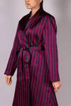 Mimamsaa_Green Handwoven Satin Silk Striped Jacket_at_Aza_Fashions