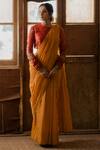 Mimamsaa_Orange Tissue Silk Ipsa Woven Saree With Embroidered Blouse_Online_at_Aza_Fashions