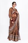 Buy_Mimamsaa_Brown Laxmi Tissue Silk Saree_Online_at_Aza_Fashions