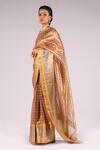 Mimamsaa_Yellow Embroidery Round Silk Tissue Saree With Blouse Fabric  _Online_at_Aza_Fashions