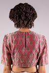 Shop_Mimamsaa_Pink Silk Brocade Blouse_at_Aza_Fashions