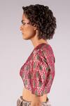 Mimamsaa_Pink Silk Brocade Blouse_Online_at_Aza_Fashions
