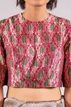 Buy_Mimamsaa_Pink Silk Brocade Blouse_Online_at_Aza_Fashions