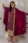 Mimamsaa_Pink Silk Velvet Embroidered And Woven Sequin Motifs Dupatta  _Online_at_Aza_Fashions