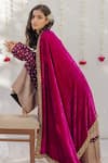 Shop_Mimamsaa_Pink Silk Velvet Embroidered And Woven Sequin Motifs Dupatta  _at_Aza_Fashions