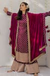 Buy_Mimamsaa_Pink Silk Velvet Embroidered And Woven Sequin Motifs Dupatta  _at_Aza_Fashions