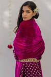 Buy_Mimamsaa_Pink Silk Velvet Embroidered And Woven Sequin Motifs Dupatta  _Online_at_Aza_Fashions