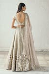 Shop_Studio Iris India_Beige Organza Round Bridal Lehenga Set _at_Aza_Fashions