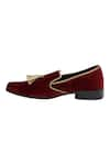 Buy_Veruschka by Payal Kothari_Maroon Velvet Loafers With Tassels _Online_at_Aza_Fashions