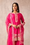 Shop_Ajiesh Oberoi_Pink Chanderi Round Kurta Gharara Set _Online_at_Aza_Fashions