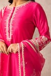 Ajiesh Oberoi_Pink Chanderi Round Kurta Gharara Set _at_Aza_Fashions