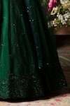 Shop_Megha & Jigar_Green Dupion Sweetheart Neck Embroidered Bridal Lehenga Set _Online_at_Aza_Fashions