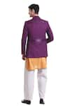 Shop_SAKSHAM & NEHARICKA_Purple Linen Jacket  _at_Aza_Fashions