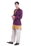 Buy_SAKSHAM & NEHARICKA_Purple Linen Jacket  _Online_at_Aza_Fashions