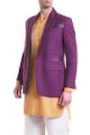 Shop_SAKSHAM & NEHARICKA_Purple Linen Jacket  _Online_at_Aza_Fashions