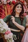 Megha & Jigar_Green Georgette Round Embroidered Lehenga Set_Online_at_Aza_Fashions