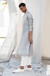 Antar Agni Grey Cotton Silk Kurta Online at Aza Fashions Antar Agni_Grey Cotton Silk Kurta _Online_at_Aza_Fashions