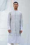Buy Antar Agni Grey Cotton Satin, Tussar Silk Layered Kurta at Aza Fashions Buy_Antar Agni_Grey Cotton Satin, Tussar Silk Layered Kurta _at_Aza_Fashions