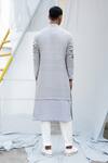 Shop Antar Agni Grey Cotton Satin, Tussar Silk Layered Kurta at Aza Fashions Shop_Antar Agni_Grey Cotton Satin, Tussar Silk Layered Kurta _at_Aza_Fashions