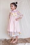 Buy_The Right Cut_Pink Muslin, Silk Mirrors, Embroidery Sunset Malkha Dress With Shirt _at_Aza_Fashions