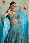Buy Miku Kumar Blue Silk, Satin Organza Resham Work, Zardozi Embroidered Bridal Lehenga Set Online at Aza Fashions Buy_Miku Kumar_Blue Silk, Satin Organza Resham Work, Zardozi Embroidered Bridal Lehenga Set _Online_at_Aza_Fashions